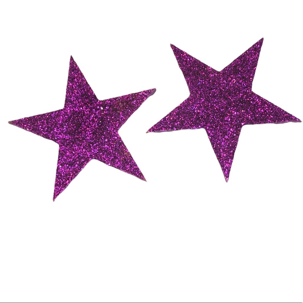 Dorm - Purple Glitter 9” Stars Wall Decor (2)